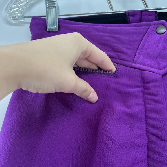 Vintage‎ Obermeyer Ski Pants Women 6* Purple Shiny Iridescent Stirrups Snow 90s - Picture 3 of 13